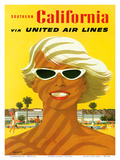 Fly United Air Lines: Southern California, c.1955 Poster by Stan Galli