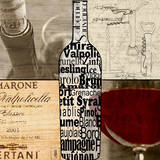 Wine Collage Art by Lisa Wolk
