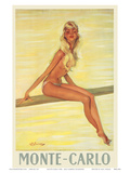 Monte-Carlo, France, c.1945 Poster von Jean-Gabriel Domergue