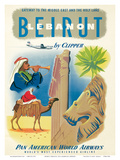 Pan American: Beirut - Lebanon by Clipper c.1950s Poster