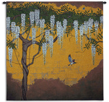 Wisteria with House Finch Wall Tapestry by  Unknown