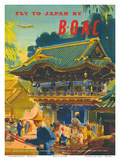 British Overseas Airways Corporation: Fly to Japan by BOAC, c.1950s Plakater af Frank Wootton