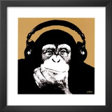 Macaco com Fones de Ouvido Posters por Steez