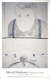 Self Portrait in Bathroom Mirror with Sink, NY Lámina coleccionable por David Hockney