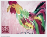 Cock in Pink and Green Posters by Walasse Ting