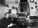 Mr Brent at Work in the Marconi Room. Photographic Print