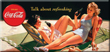 Coca Two Women Lying Blechschild