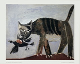 Chat Saisissant un Oiseau Kunstdrucke von Pablo Picasso
