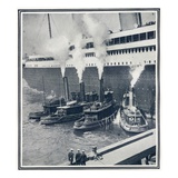 Illustrations of the Olympic in New York Harbour, Surrounded by Tugs. Photographic Print