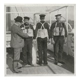 Examining Lifebelts on Titanic Photographic Print