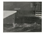 Need for Searchlights. Searchlights on Ocean Liners. Photographic Print