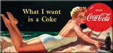 Coca Woman Lying on Beach Cartel de chapa Coca Woman Lying on Beach Cartel de chapa
