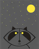 Raccoon (Glow in the Dark) Sérigraphie par  Hero Design