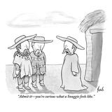 "Admit it—you're curious what a snuggie feels like." - New Yorker Cartoon Premium Giclee Print by Tom Toro