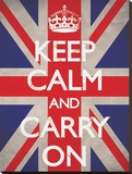 Keep Calm and Carry On-Union Jack Płótno naciągnięte na blejtram - reprodukcja