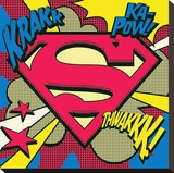 Superman-Pop Art Shield Lærredstryk på blindramme