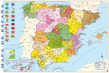 Spain Map Plakaty