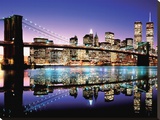 Brooklyn Bridge-Colour Płótno naciągnięte na blejtram - reprodukcja