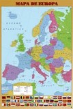 Europe Map - Brown Poster