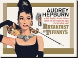 Audrey Hepburn-Breakfast at Tiffany\'s Gold One-Sheet Kunstdruk op gespannen doek
