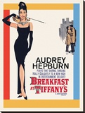 Audrey Hepburn -Breakfast at Tiffanys One Sheet Reproduction transférée sur toile