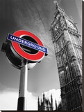 Big Ben & Underground Sign Stampa trasferimenti su tela