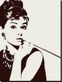 Audrey Hepburn-Cigarello Kunstdruk op gespannen doek