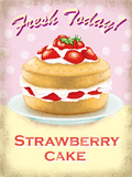 Strawberry Cake Tin Sign