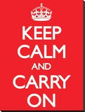Keep Calm and Carry On-Red Płótno naciągnięte na blejtram - reprodukcja