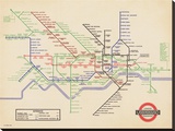 London Underground-Vintage 1936 Map Trykk på strukket lerret London Underground-Vintage 1936 Map Trykk på strukket lerret