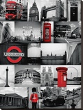 London Red-Collage Płótno naciągnięte na blejtram - reprodukcja London Red-Collage Płótno naciągnięte na blejtram - reprodukcja