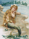 Mermaid Bath Salts Plåtskylt Mermaid Bath Salts Plåtskylt