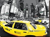 Rush Hour Times Square-Yellow Cabs Leinwand