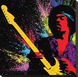 Jimi Hendrix-Paint Stretched Canvas Print