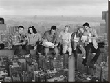 Friends Lunch on a Skyscraper Lærredstryk på blindramme