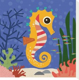Ocean Friends, Samuel Stretched Canvas Print by Jenn Ski