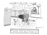 Snow White is fifty years old, yelling into her reflection on the kitchen … - New Yorker Cartoon Premium Giclee Print by Danny Shanahan