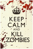 Keep Calm and Kill Zombies Humor Print Poster Posters
