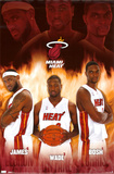 Miami Heat LeBron James Dwyane Wade Chris Bosh Sports Poster Print Posters