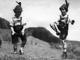 Two Boys Performing Schuhplattln, 1933 Photographic Print by Scherl 