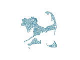 Typographic Cape Cod French Blue Reproduction procédé giclée Premium par CAPow 
