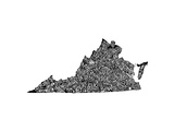 Typographic Virginia Premium Giclee Print by CAPow 