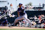 Goodyear, AZ - March 13: Texas Rangers v Cleveland Indians - Yu Darvish Fotografie-Druck von Kevork Djansezian