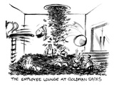 People are diving in piles of cash on the floor and in the air of the empl… - New Yorker Cartoon Premium Giclee Print by Lee Lorenz