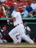 Jupiter, FL - March 18: Miami Marlins v St Louis Cardinals - Lance Berkman Photographic Print by Sarah Glenn