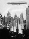 Zeppelin over Barcelona, 1929 Photographic Print by Scherl 