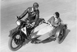 Motorcycle with a Sidecar, 1933 Photographic Print by Scherl 