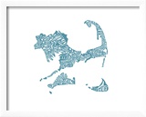Typographic Cape Cod French Blue Art by CAPow 