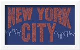 New York City Boroughs (orange on blue) Prints
