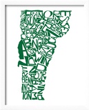 Typographic Vermont Green Poster by CAPow 
